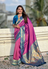 Soft Silk Kadiyal Paithani Saree