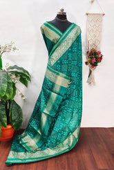 Soft Desi Raw Silk Ikkat Patola Saree