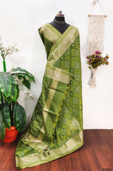 Soft Desi Raw Silk Ikkat Patola Saree