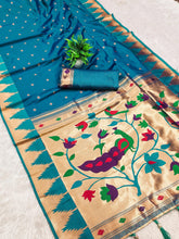 Soft Silk Designer Temple Paithani Saree