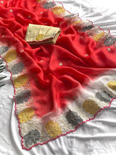 Pure Organza Red Spray Concept Saree