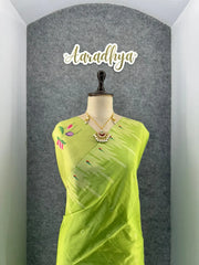 Soft Khadi Raw SIlk Lotus Pallu Paithani Saree