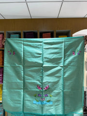 Soft Khadi Raw SIlk Lotus Pallu Paithani Saree