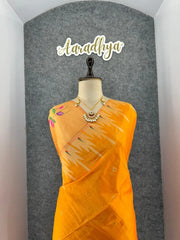 Soft Khadi Raw SIlk Lotus Pallu Paithani Saree