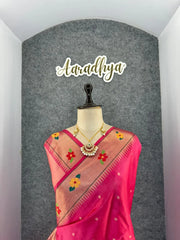Phoolmala Paithani Soft Khadi Raw Silk Saree