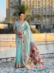 Soft Organza Rajhans Paithani Saree