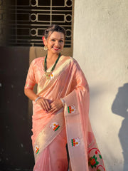 Soft Organza Rajhans Paithani Saree