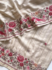 Handloom-Inspired Tussar Silk Embroidery Saree