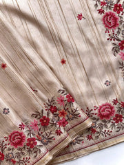 Handloom-Inspired Tussar Silk Embroidery Saree