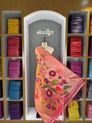 Dupatta - Pure Zari Floral Multicolor Weaving Paithani Dupatta