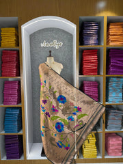 Dupatta - Pure Zari Floral Multicolor Weaving Paithani Dupatta