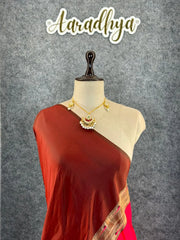 Maharashtrian 3D Pichwai Soft Silk Paithani Saree