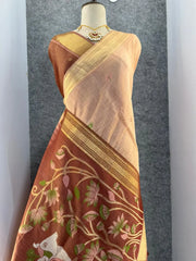 Premium Kamdhenu Pichwai Muga Silk Saree