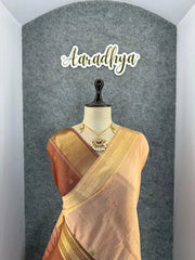 Premium Kamdhenu Pichwai Muga Silk Saree