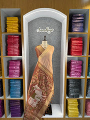 Premium Kamdhenu Pichwai Muga Silk Saree