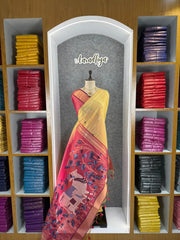 Premium Kamdhenu Pichwai Muga Silk Saree