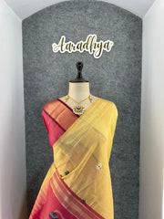 Premium Kamdhenu Pichwai Muga Silk Saree