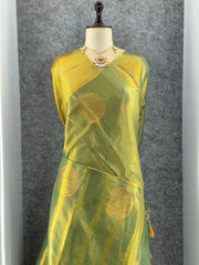 Royal Tissue Silk Zari Weaving & Mango Border Saree