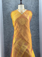 Royal Tissue Silk Zari Weaving & Mango Border Saree