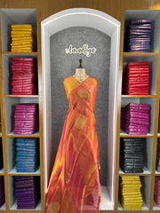 Royal Tissue Silk Zari Weaving & Mango Border Saree