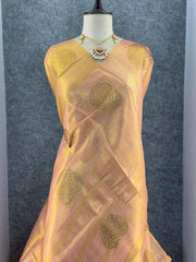 Royal Tissue Silk Zari Weaving & Mango Border Saree