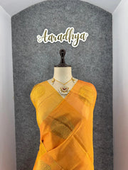 Royal Tissue Silk Zari Weaving & Mango Border Saree