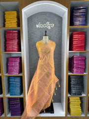 Royal Tissue Silk Zari Weaving & Mango Border Saree
