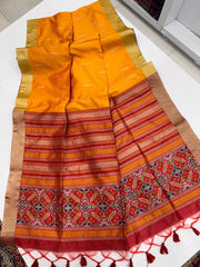 Soft Khadi Raw Silk Weaving Patola Saree