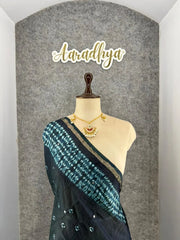 Pure Cotton Hand Dyed Bandhej Sibori Saree