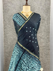 Pure Cotton Hand Dyed Bandhej Sibori Saree