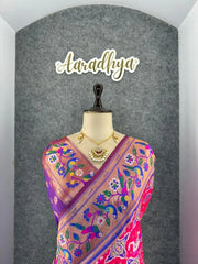 Designer Paithani Patola Sparrow Saree in Banarasi Soft Silk