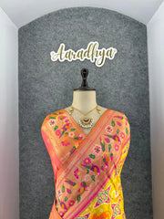 Designer Paithani Patola Sparrow Saree in Banarasi Soft Silk