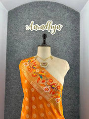 Designer Paithani Patola Sparrow Saree in Banarasi Soft Silk