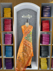 Designer Paithani Patola Sparrow Saree in Banarasi Soft Silk