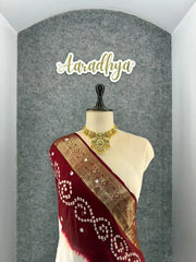 Pure Viscose Dola Silk Tye & Dye Bandhani Saree