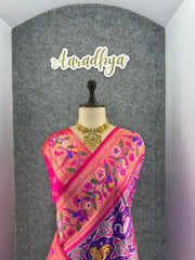 Designer Paithani Patola Sparrow Saree in Banarasi Soft Silk