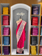 Viscose Raw Silk Bandhej Printed Paithani Saree