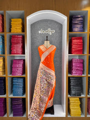 Viscose Raw Silk Bandhej Printed Paithani Saree