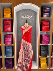 Viscose Raw Silk Bandhej Printed Paithani Saree