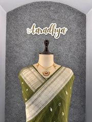 Viscose Raw Silk Bandhej Printed Paithani Saree