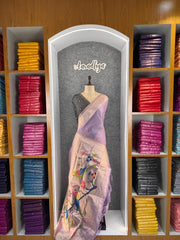 Pure Muga Cotton Parrot Paithani Saree