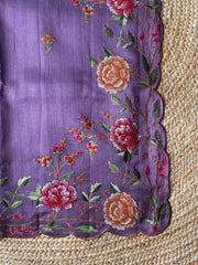 Matka Silk Floral Embroidered Border Saree