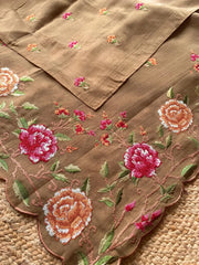 Matka Silk Floral Embroidered Border Saree