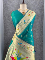 Pure Kanchipuram Paithani Silk Parrot Design Saree