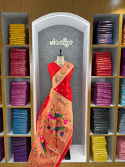 Pure Kanchipuram Paithani Silk Parrot Design Saree