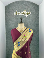 Pure Kanchipuram Paithani Silk Parrot Design Saree