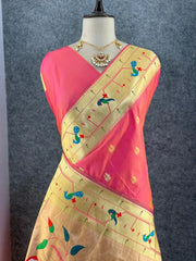 Pure Kanchipuram Paithani Silk Parrot Design Saree