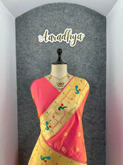 Pure Kanchipuram Paithani Silk Parrot Design Saree