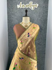 Pure Kanchipuram Paithani Silk Parrot Design Saree