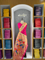 Pure Kanchipuram Paithani Silk Parrot Design Saree